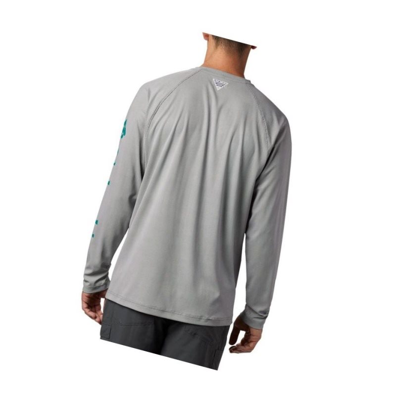 Pánské Mikina Columbia PFG Terminal Deflector Long Sleeve Big Šedé Světle Zelene | TQFG-78143