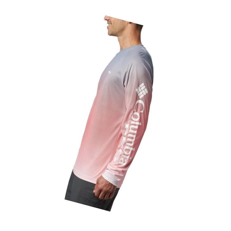 Pánské Mikina Columbia PFG Terminal Deflector Printed Long Sleeve Červené | ODJC-92581