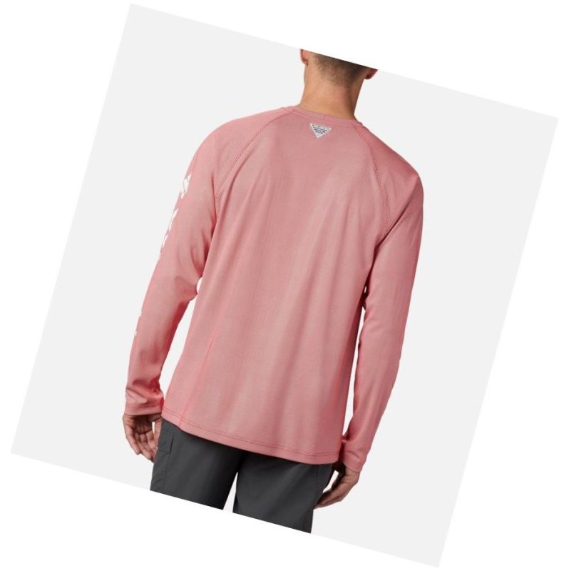 Pánské Mikina Columbia PFG Terminal Deflector Long Sleeve Tall Červené Bílé | JMDU-61830