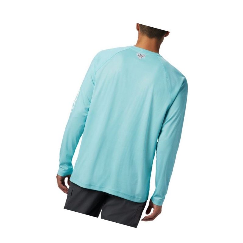 Pánské Mikina Columbia PFG Terminal Deflector Long Sleeve Big Světle Tyrkysové Bílé | EDRW-73596