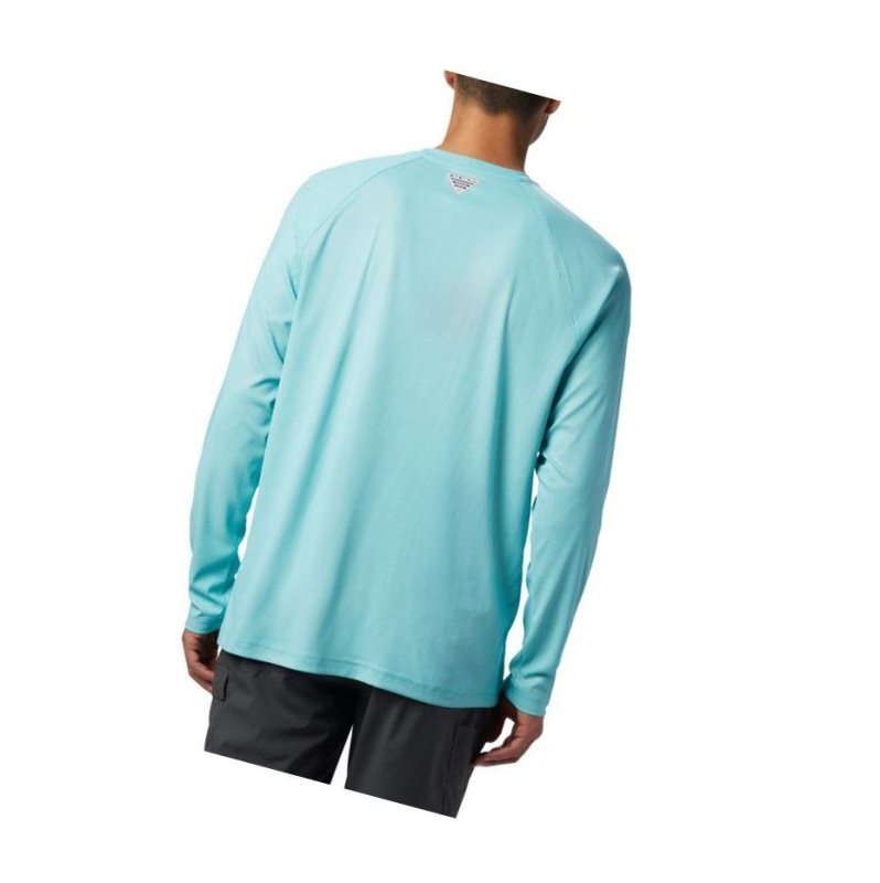 Pánské Mikina Columbia PFG Terminal Deflector Long Sleeve Big Světle Tyrkysové Bílé | EDRW-73596