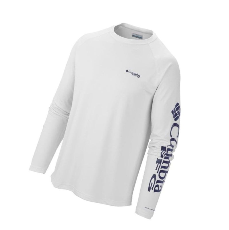 Pánské Mikina Columbia PFG Terminal Tackle?Long Sleeve Tall Bílé | OZVU-40318