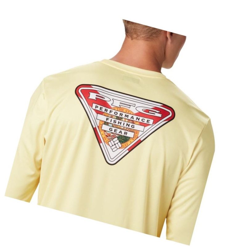 Pánské Mikina Columbia PFG Terminal Tackle State Triangle Long Sleeve Oranžové | CPOA-52894