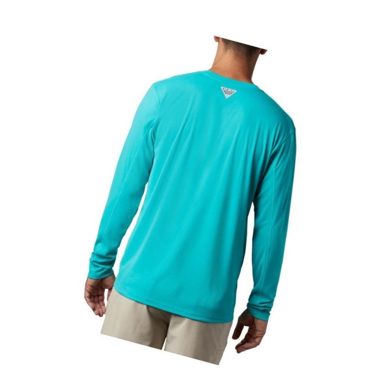 Pánské Mikina Columbia PFG Zero Rules Long Sleeve Světle Tyrkysové | PNCE-68543