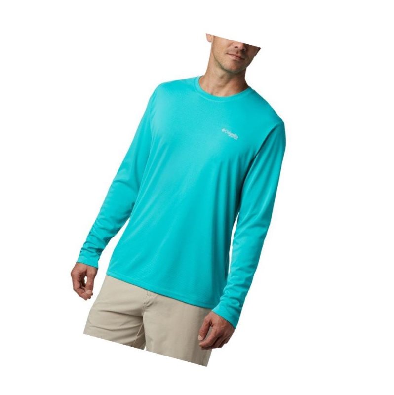 Pánské Mikina Columbia PFG Zero Rules Long Sleeve Světle Tyrkysové | PNCE-68543