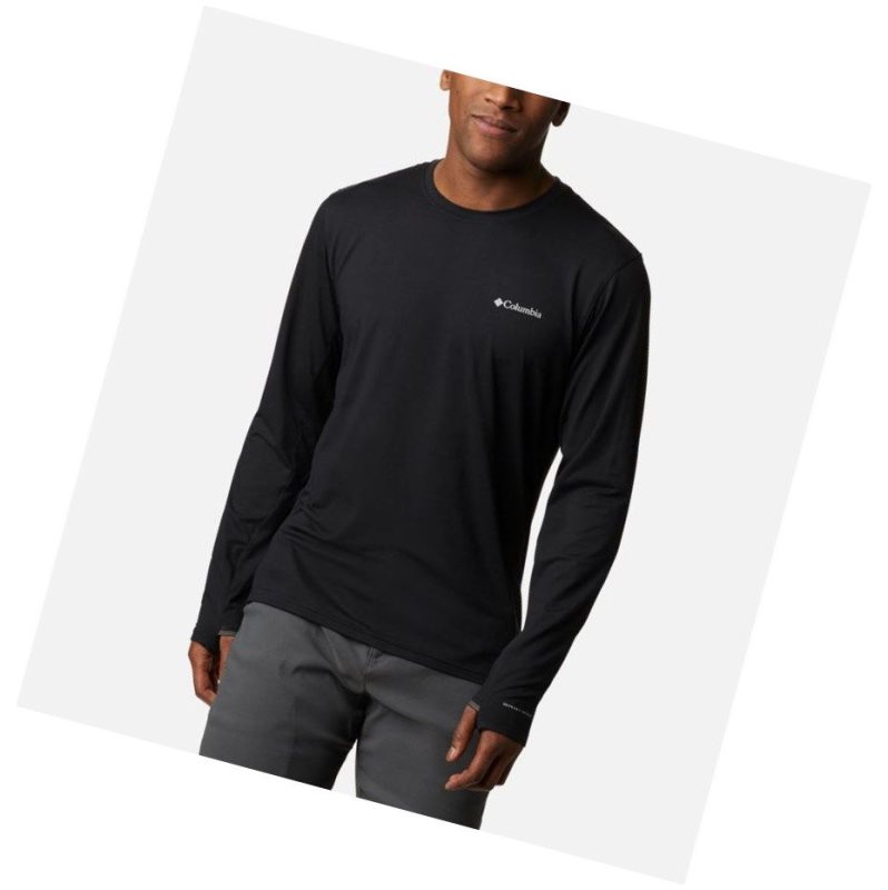 Pánské Mikina Columbia Tech Trail Long Sleeve Crew II Černé | XDGQ-53807