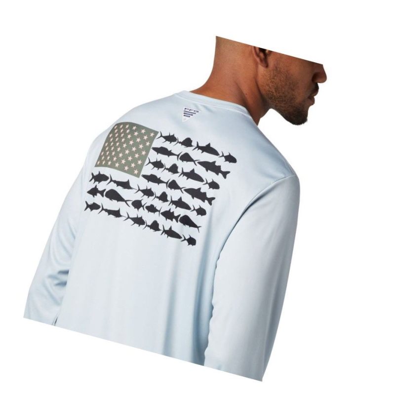 Pánské Mikina Columbia Terminal Tackle PFG Fish Flag Long Sleeve Šedé | CAPV-16792