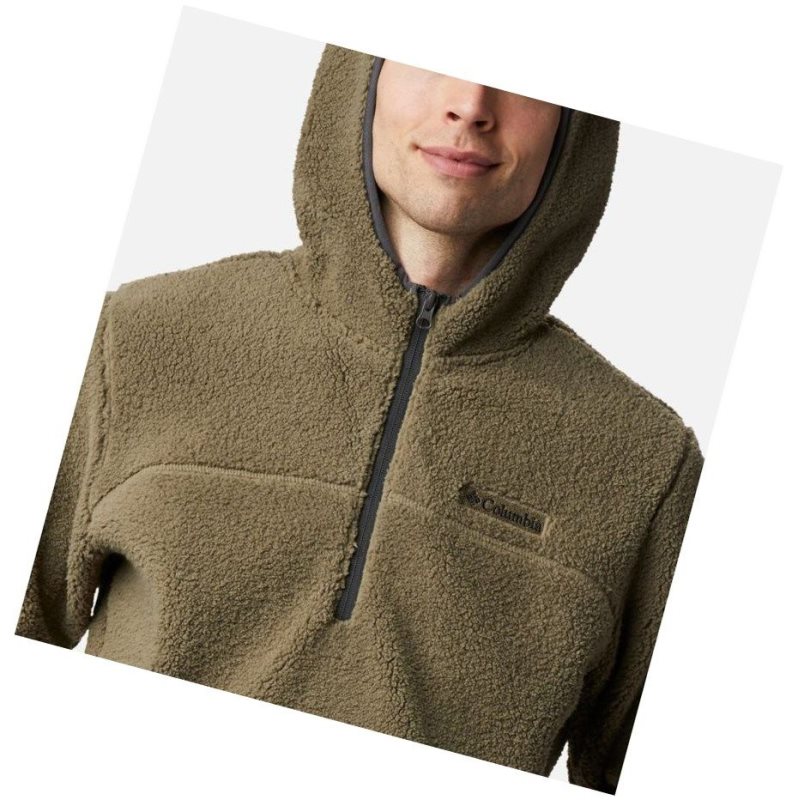 Pánské Mikina s Kapucí Columbia Rugged Ridge II Hooded Sherpa Fleece Šedé Zelene | IPTK-06329