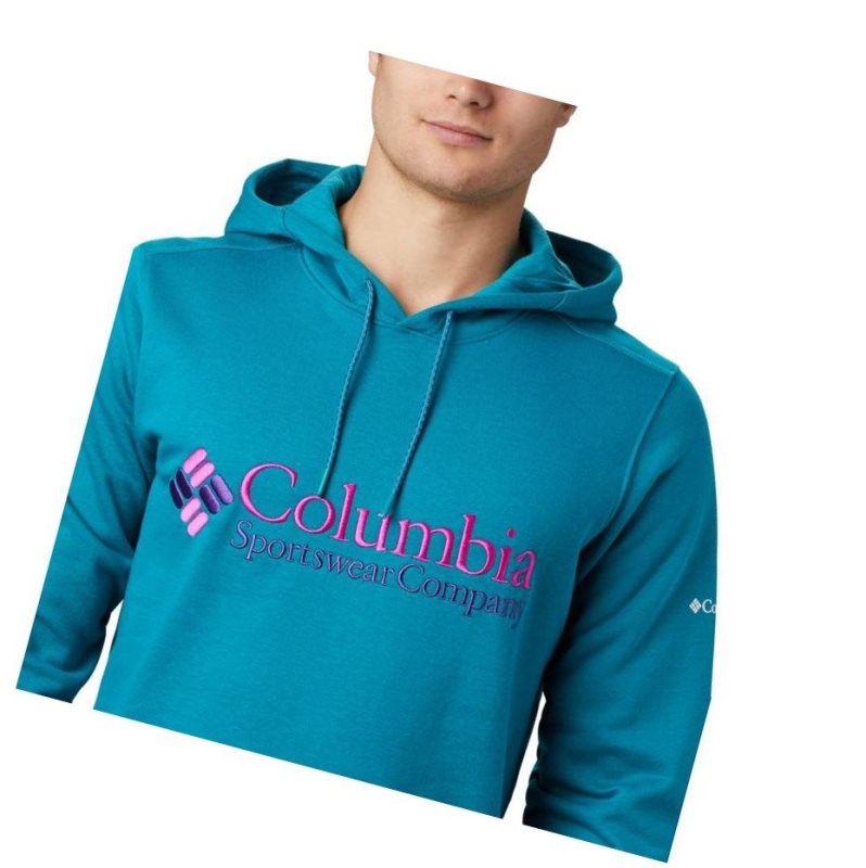 Pánské Mikina s Kapucí Columbia South Lake Logo Blankyt | DQBK-16902