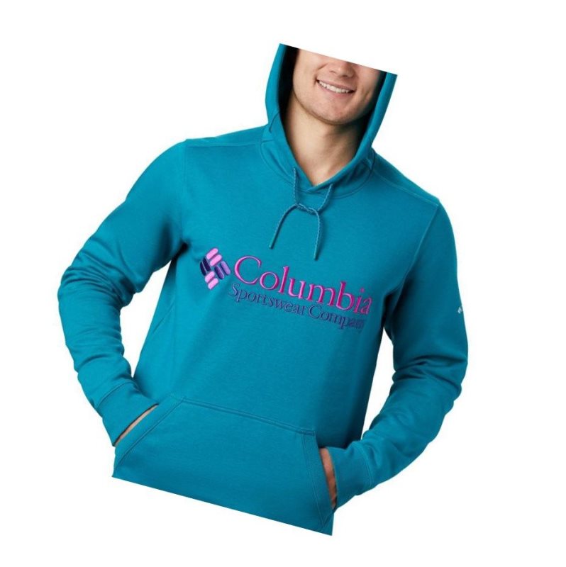 Pánské Mikina s Kapucí Columbia South Lake Logo Blankyt | DQBK-16902