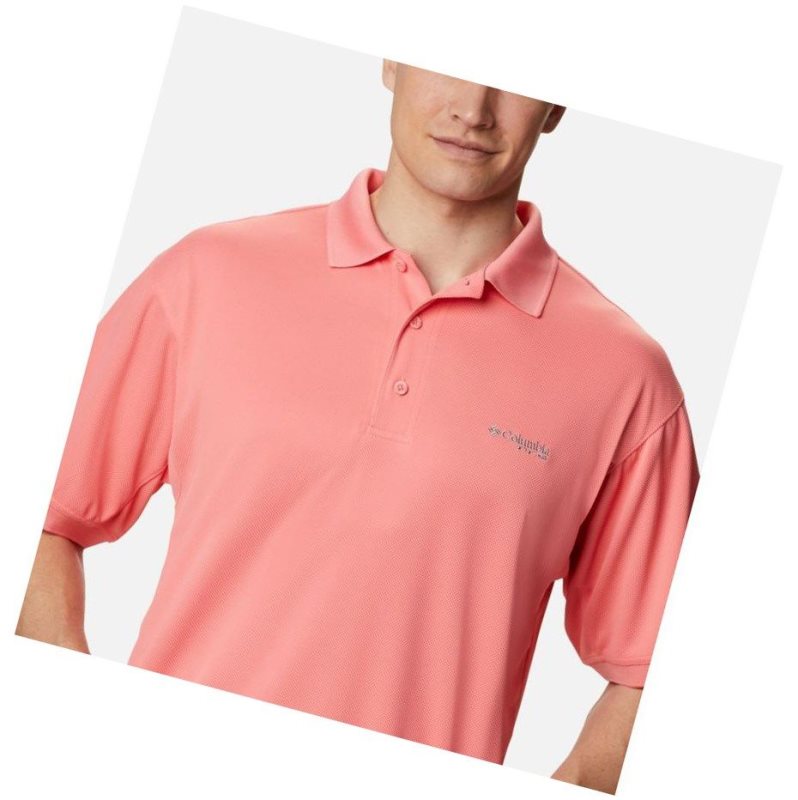 Pánské Polo Triko Columbia PFG Perfect Cast Tall Růžové | RVMX-91630