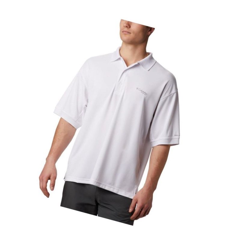 Pánské Polo Triko Columbia PFG Perfect Cast Bílé | ERWF-93768