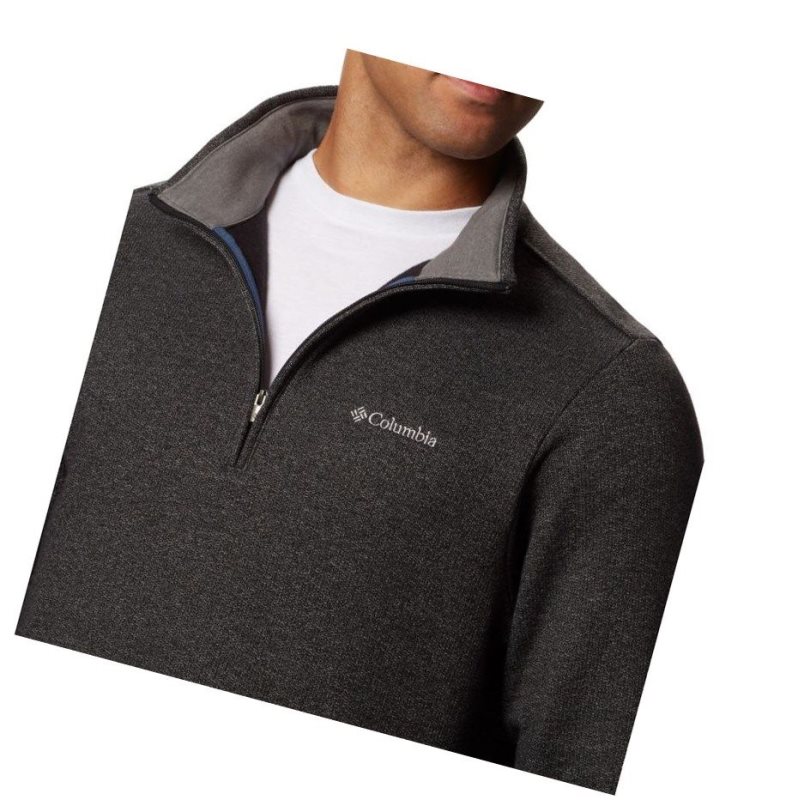 Pánské Pulovr Columbia Great Hart Mountain III Half Zip Fleece Černé | XGWR-27163