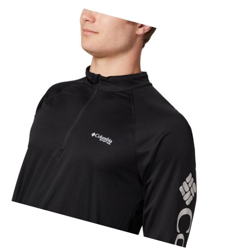 Pánské Pulovr Columbia PFG Terminal Tackle 1/4 Zip Černé Šedé | VQZC-24935