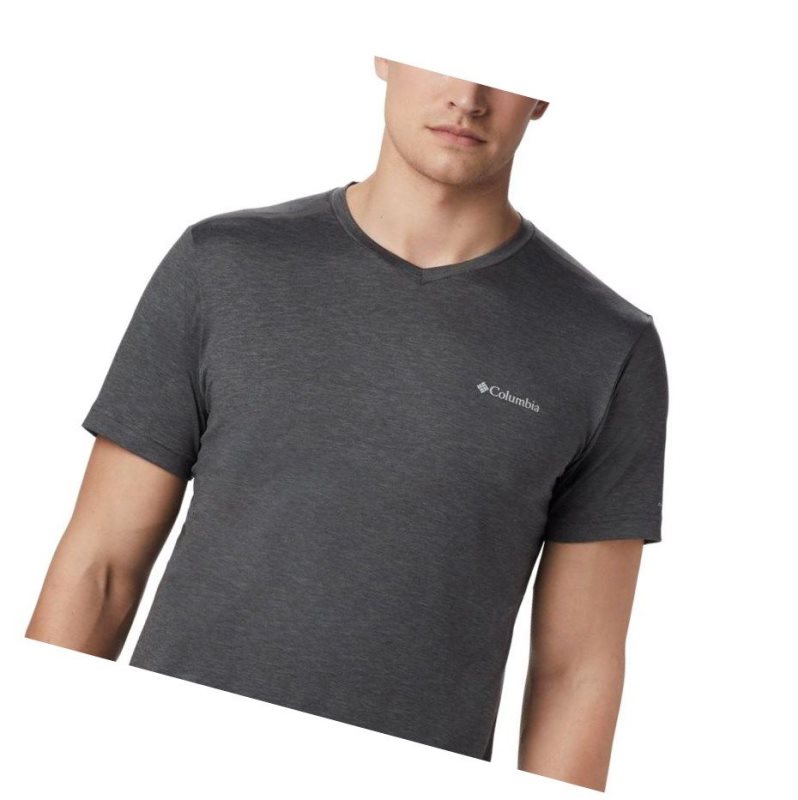 Pánské Tričko Columbia Tech Trail II V-Neck Tmavě Šedé | DHNM-87296