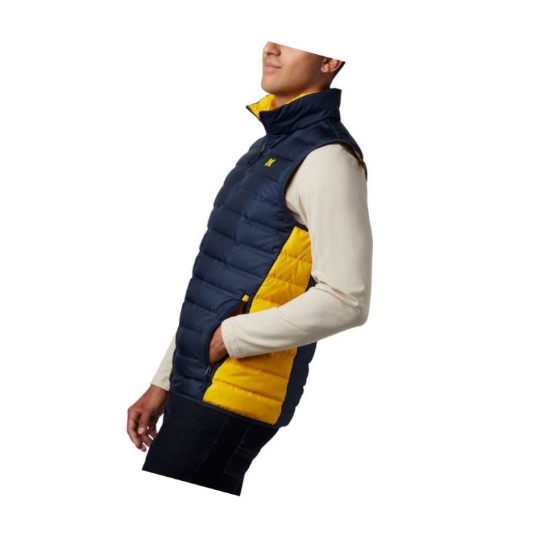 Pánské Vesta Columbia Collegiate Lake 22 Reversible - Michigan Tmavě Blankyt Žluté | ALCM-62487